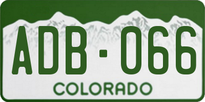 CO license plate ADB066