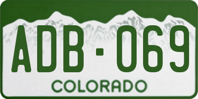 CO license plate ADB069