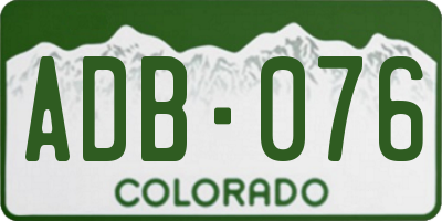 CO license plate ADB076