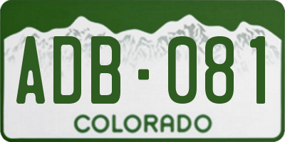 CO license plate ADB081