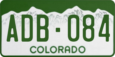 CO license plate ADB084
