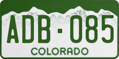 CO license plate ADB085