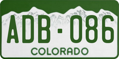 CO license plate ADB086
