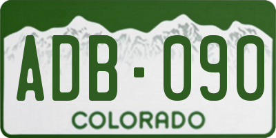 CO license plate ADB090