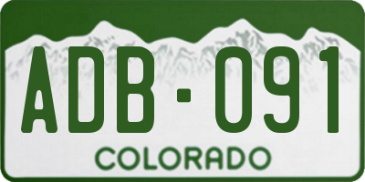 CO license plate ADB091