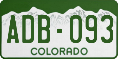 CO license plate ADB093