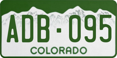 CO license plate ADB095