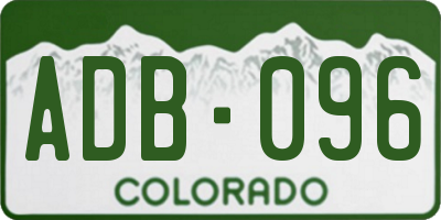 CO license plate ADB096