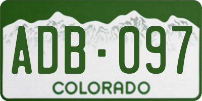 CO license plate ADB097