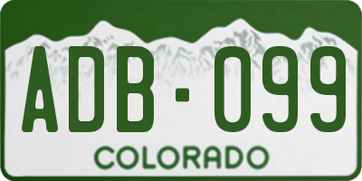 CO license plate ADB099