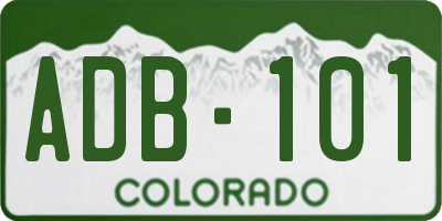 CO license plate ADB101