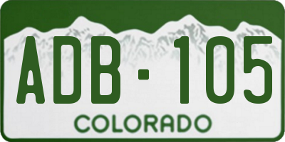 CO license plate ADB105