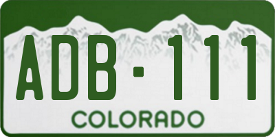 CO license plate ADB111