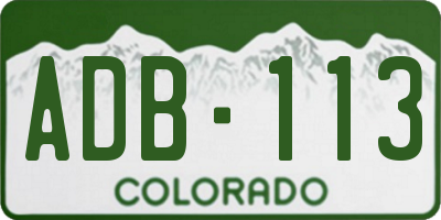 CO license plate ADB113