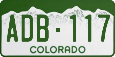 CO license plate ADB117