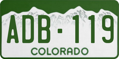 CO license plate ADB119