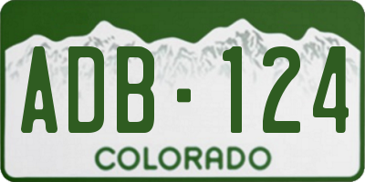 CO license plate ADB124