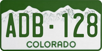 CO license plate ADB128