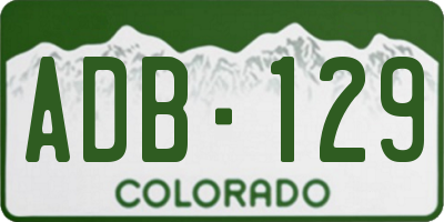 CO license plate ADB129