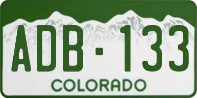 CO license plate ADB133