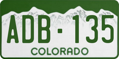 CO license plate ADB135