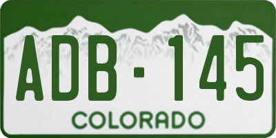 CO license plate ADB145