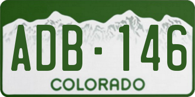CO license plate ADB146