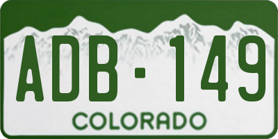 CO license plate ADB149