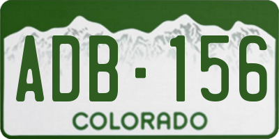 CO license plate ADB156