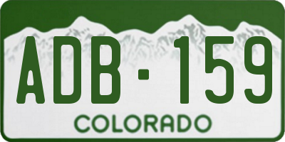 CO license plate ADB159