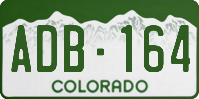 CO license plate ADB164