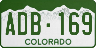 CO license plate ADB169