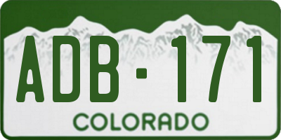 CO license plate ADB171
