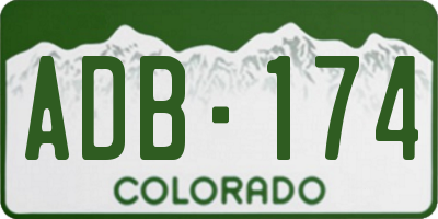 CO license plate ADB174