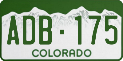 CO license plate ADB175