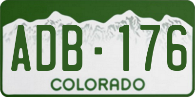 CO license plate ADB176