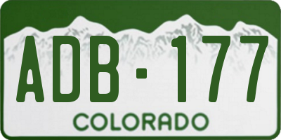 CO license plate ADB177