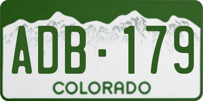 CO license plate ADB179