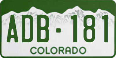 CO license plate ADB181