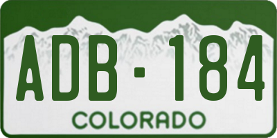 CO license plate ADB184