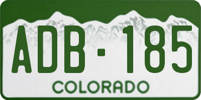 CO license plate ADB185
