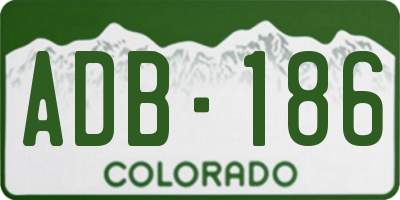 CO license plate ADB186