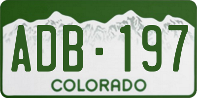 CO license plate ADB197