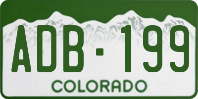 CO license plate ADB199