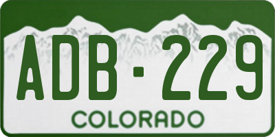 CO license plate ADB229
