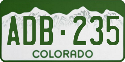 CO license plate ADB235