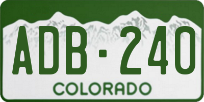 CO license plate ADB240