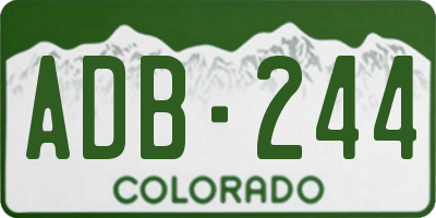 CO license plate ADB244