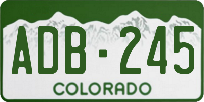 CO license plate ADB245