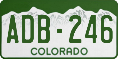 CO license plate ADB246